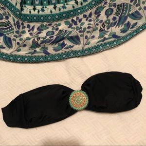 Adorable bikini top - black w/ gold embellishment